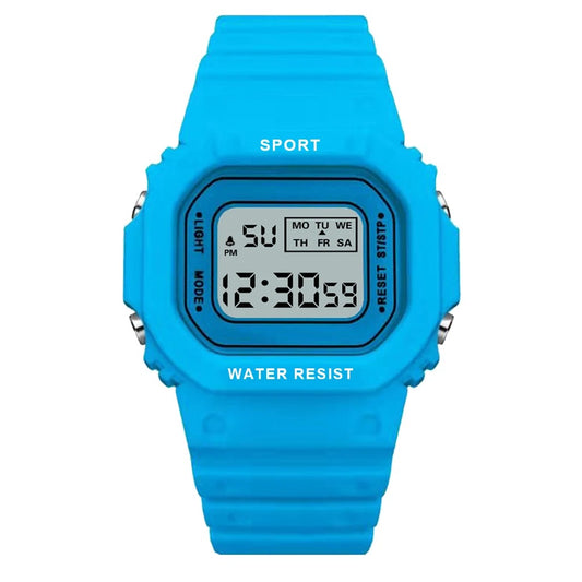 Sports Watch Girls Student LED Electronic Watch Colorful Women Square Digital Watches Waterproof Rubber Clock