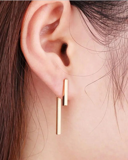 SMJEL 2025 New Fashion Simple T Bar Drop Earring for Women Geometric Ear Jacket Earrings Wedding Gifts S140