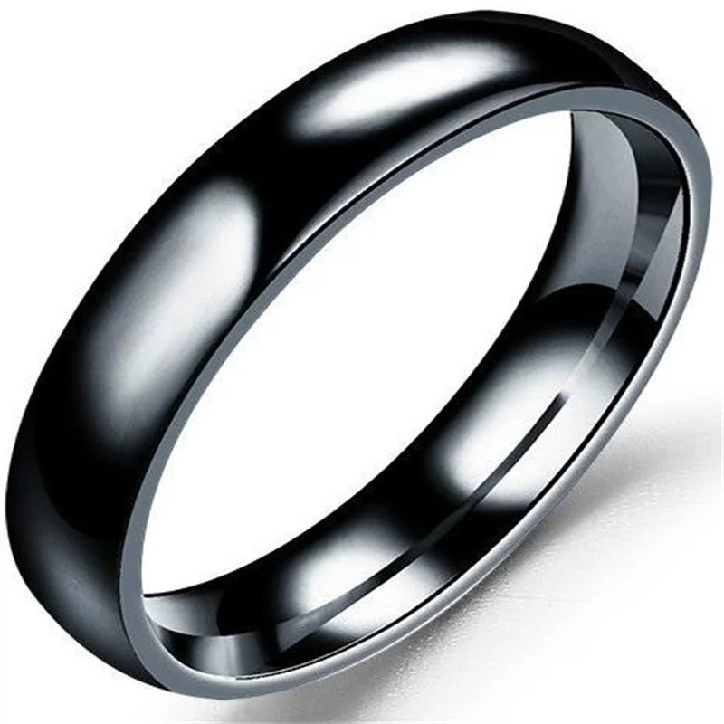 Stainless Steel Smooth Cambered Ring Steel Color Simple Geometric Type Ring Gold Rings for Women Jewelry