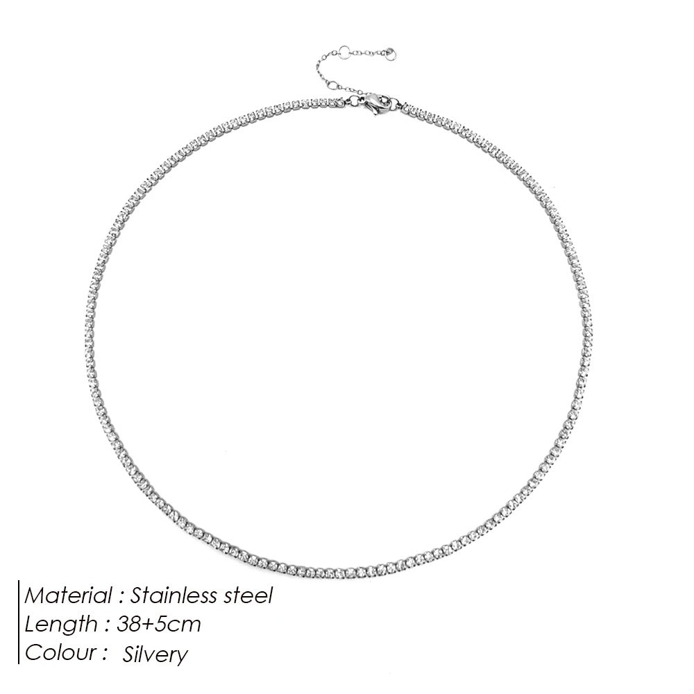eManco Crystal Necklace for Women – High-Quality Stainless Steel Bridal Jewelry & Gift