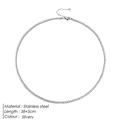 eManco Crystal Necklace for Women – High-Quality Stainless Steel Bridal Jewelry & Gift