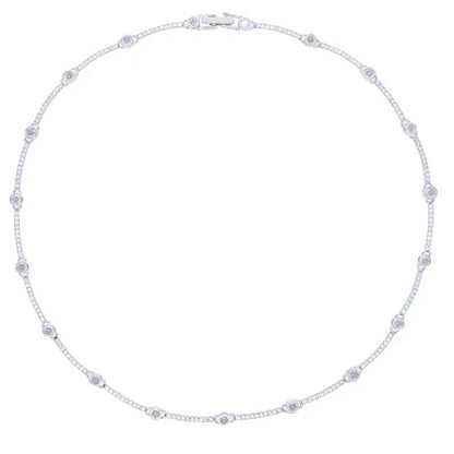 2025 High Quality Fashion 5A Cubic Zirconia CZ Bar Band Charm Tennis Chain Gold Plated Choker Necklace For Luxury Women Jewelry