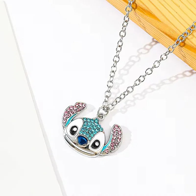 Cartoon Rhinestone Necklace And Bracelet Set Cute Fashion Jewelry for Women And Girls Ideal Gift for Fans Birthday
