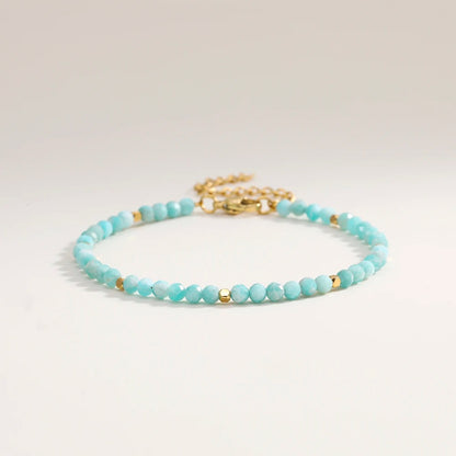 Faceted African Nature Stone Bracelet Women Gold Plated Jewelry