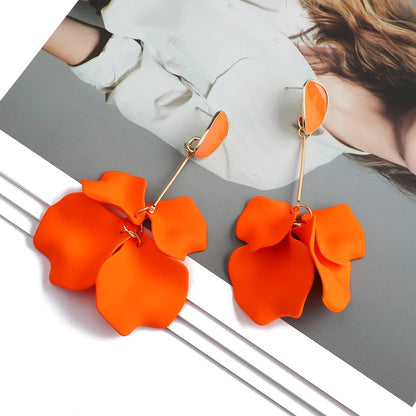 Women’s Acrylic Petal Long Earrings Fairy Grunge Pendant Jewelry