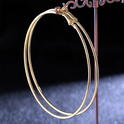 Oversized Hoop Earrings for Women Smooth Big Circle Punk Jewelry