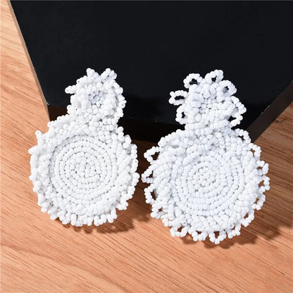 Women’s Boho Beads Dangle Earrings Round Statement Jewelry