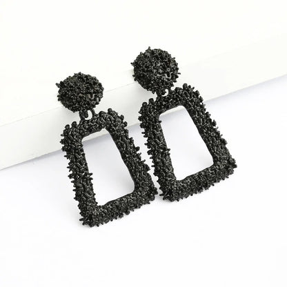 Vintage Hollow Statement Drop Earrings for Women Punk Metal Jewelry Gift