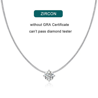 Moissanite Pandent Necklace s925 Sterling Silver Plated 18k White Gold GRA Certified Dainty Necklaces for Women