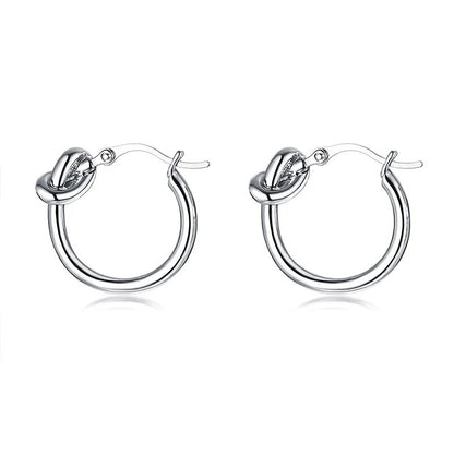Gold Color Knot Hoop Earrings for Women Lady Wedding Birthday Party Gift Jewelry