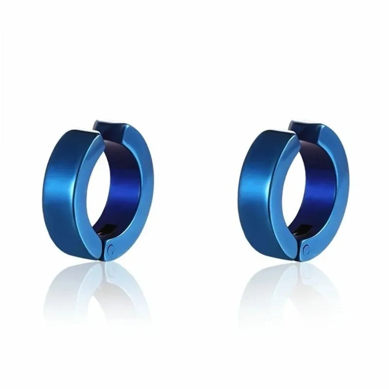 Non-Piercing Clip Earrings for Women Punk Titanium Steel Studs