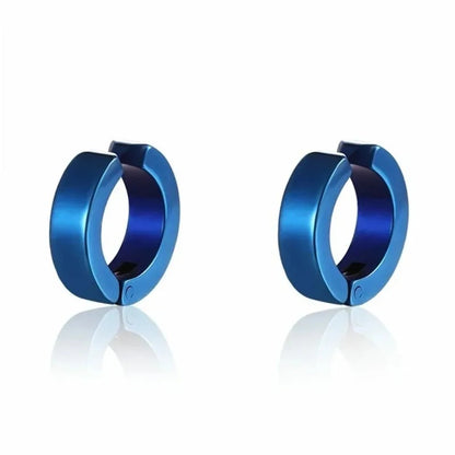 Non-Piercing Clip Earrings for Women Punk Titanium Steel Studs