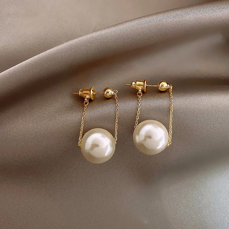 Elegant Small Pearl Pendant Earrings for Women Fashion Dangle Jewelry