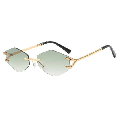 Rimless Diamond Square Sunglasses Luxury UV400 Unisex Designer