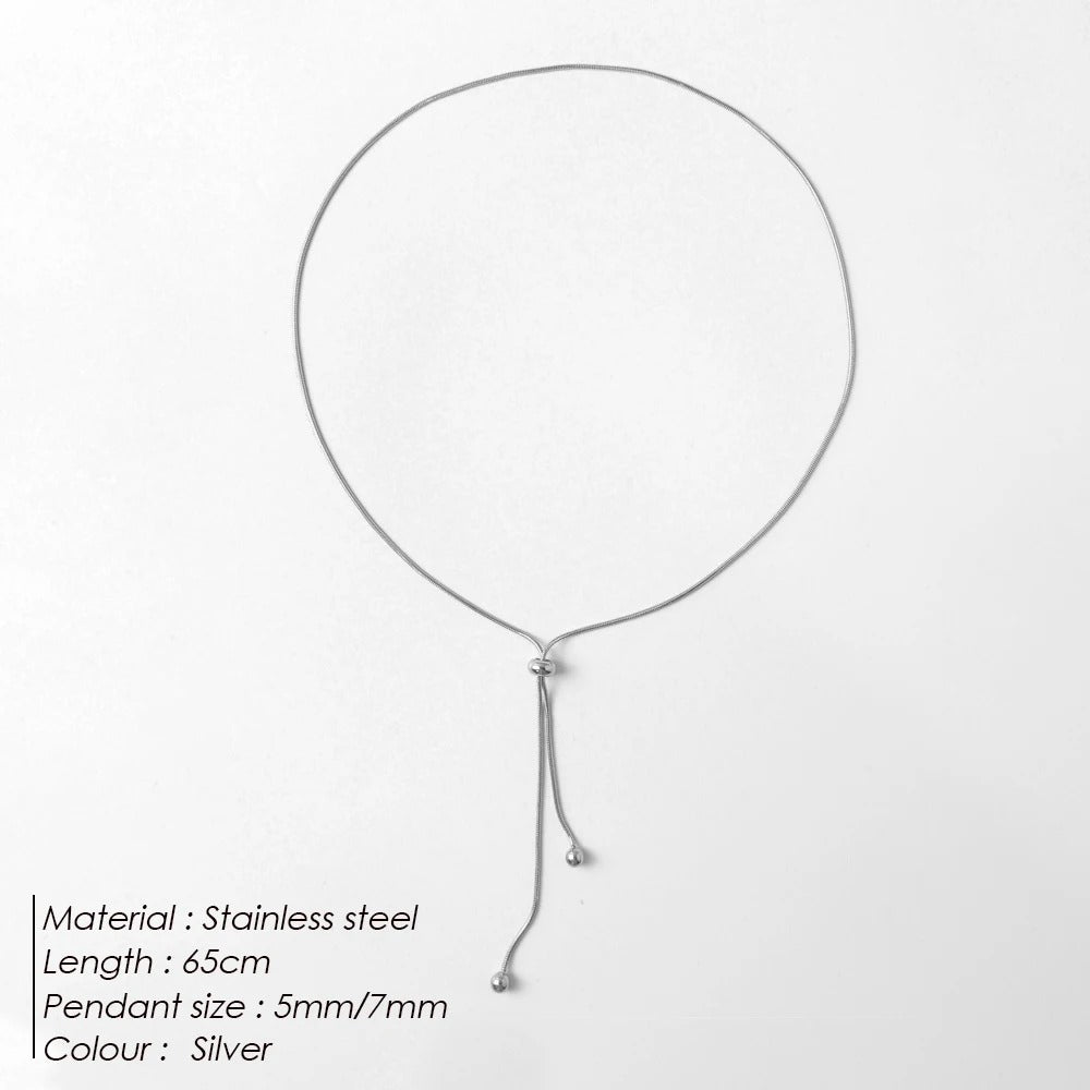 eManco Personalized Snake Chain Adjustable Necklace for Women