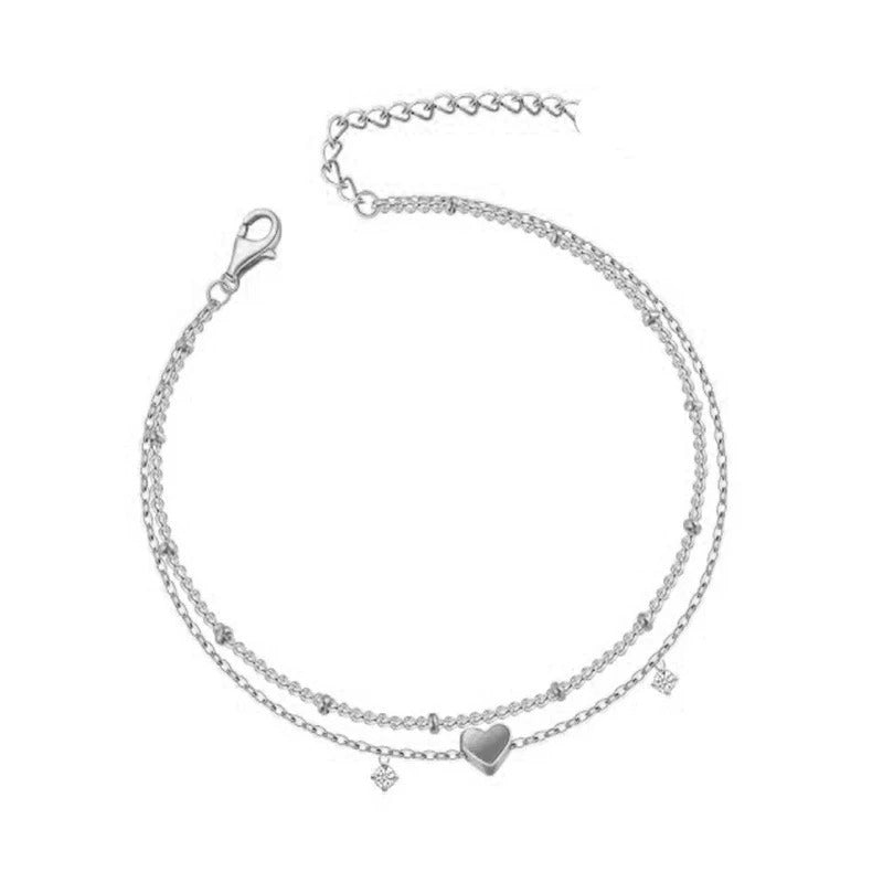 Gold Plated Bracelets Love Heart Stainless Steel Bracelets for Women Chain Bracelet Gifts Women's Jewelry Summer