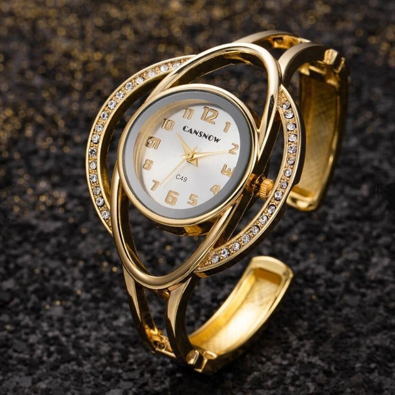 Elegant Women's Steel Watch Bracelet Quartz Wristwatch for Ladies