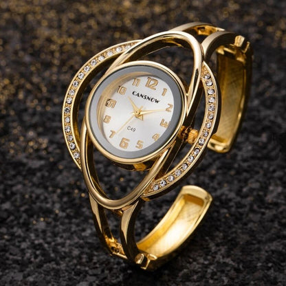 Elegant Women's Steel Watch Bracelet Quartz Wristwatch for Ladies