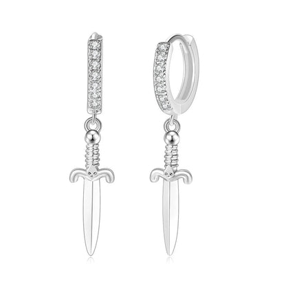 Dagger Sword Hoop Earrings Women Man Rock Punk Fashion Jewelry