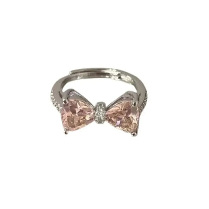 Fashion Bowknot Adjustable Finger Ring – Sweet Open Band Bow Ring for Women & Girls