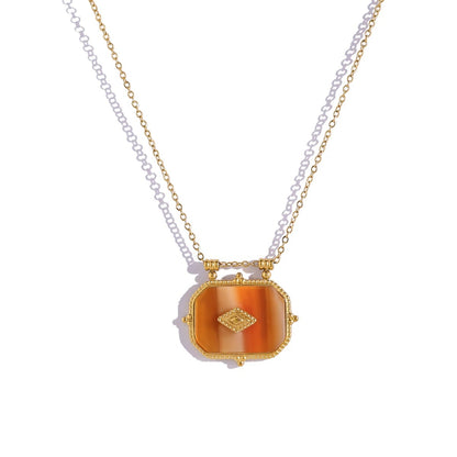 Vintage Luxury Acrylic Charms Pendant Necklaces for Women 18K Gold Plated Trendy Y2K Jewelry