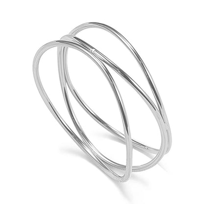 Top-Selling Three Layered Wave Ring for Women 18K Gold PVD Plated Stainless Steel, Waterproof & Trendy 2025 Jewelry