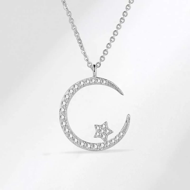 Elegant Star & Moon Necklace Wedding Jewelry for Women