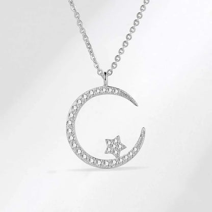 Elegant Star & Moon Necklace Wedding Jewelry for Women