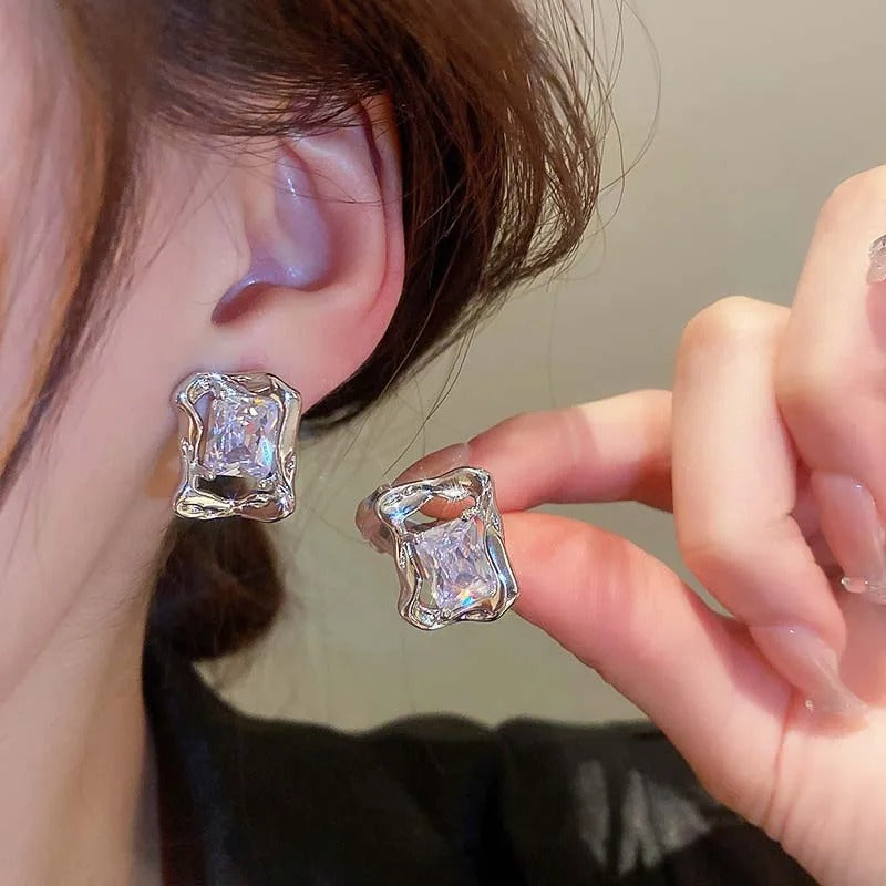 Elegant Heart Crystal Drop Earrings Women Fine Jewelry Gift