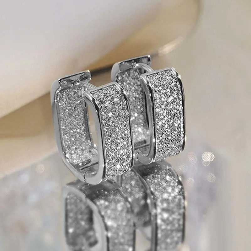 Gold & Silver Square Hoop Earrings Women Stainless Steel Jewelry