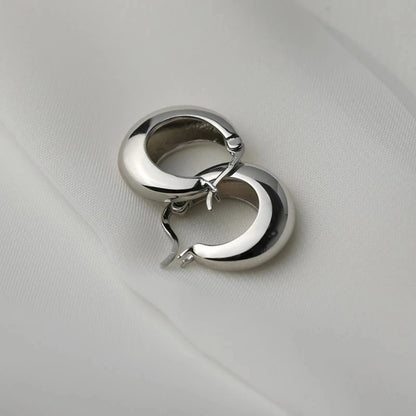 VENTFILLE 925 Sterling Silver Chunky Hoop Earrings – Bold Geometric Circle Earrings for Women, Trendy Punk Party Jewelry