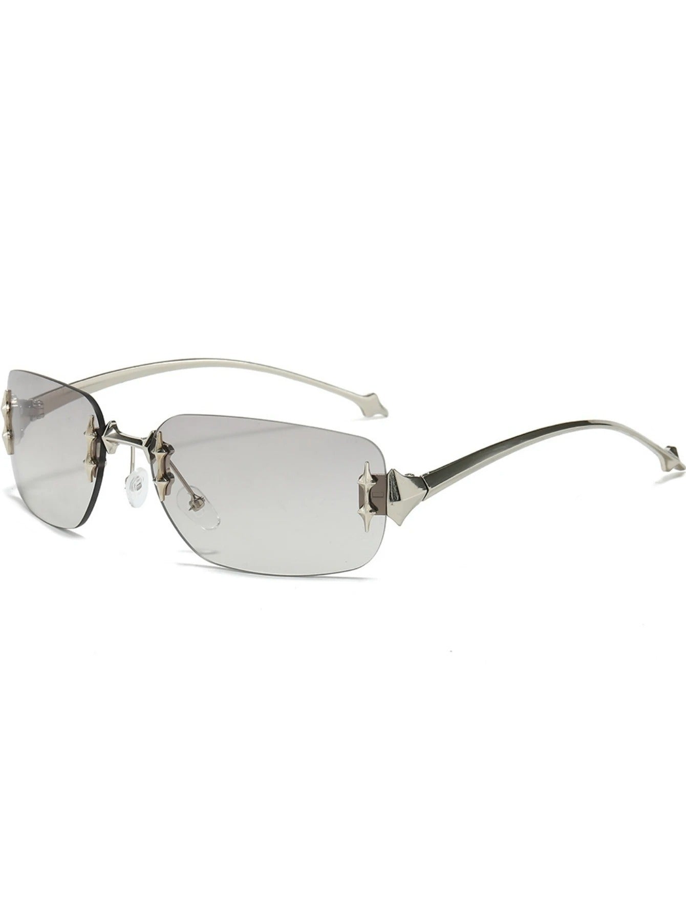 Y2K Demon Rimless Sunglasses with Punk Design