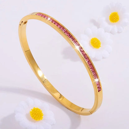 Stackable Gold Bangle Bracelet Set for Women 18K Gold Plated Heart