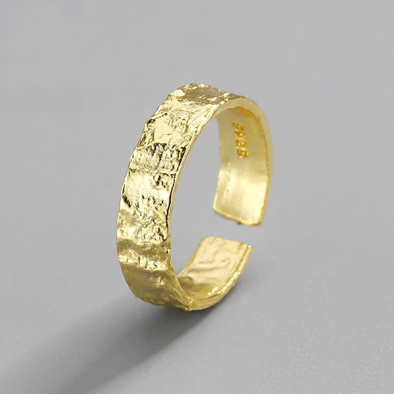 Irregular Rock Texture Gold Ring Women Rings Sterling Silver ring 2025