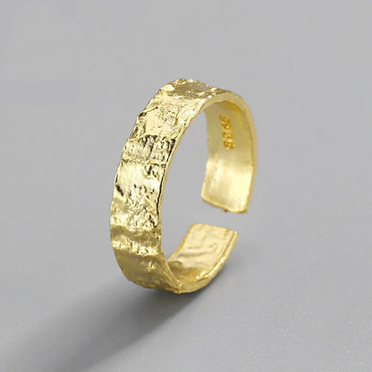 Irregular Rock Texture Gold Ring Women Rings Sterling Silver ring 2025