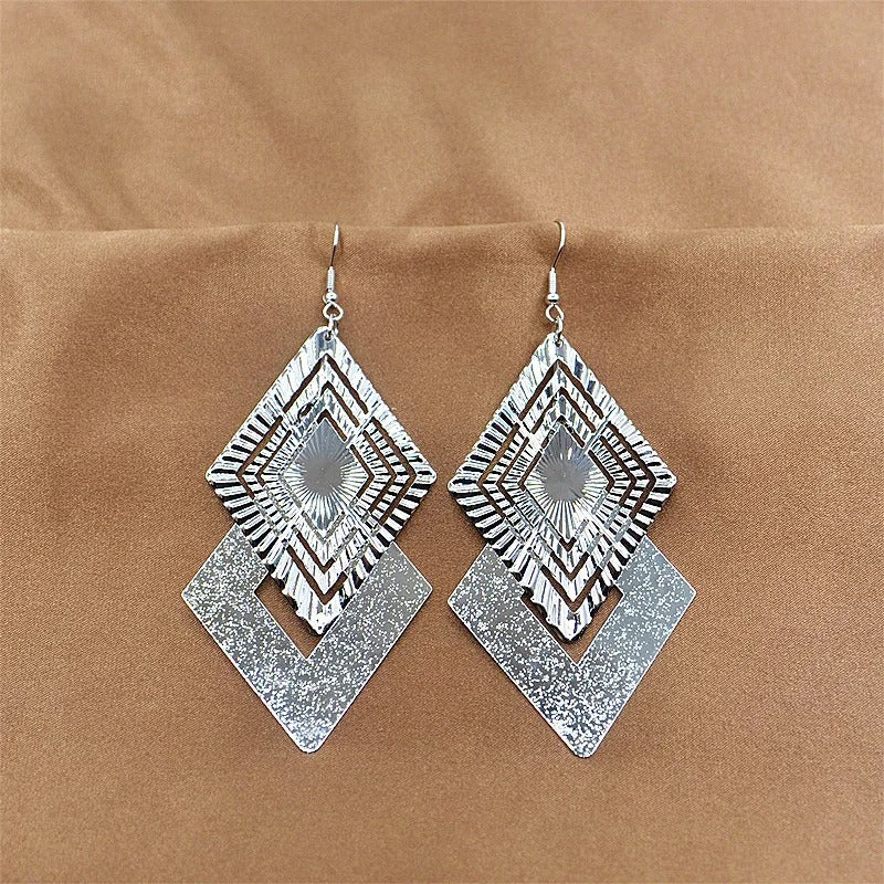Trendy Leaves Tassel Earrings Women Long Irregular Punk Jewelry
