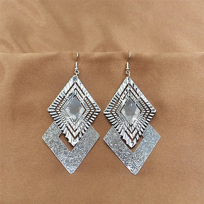 Trendy Leaves Tassel Earrings Women Long Irregular Punk Jewelry