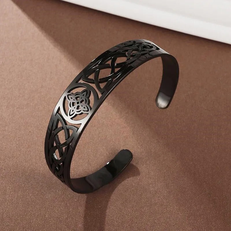 Witch Knot Bracelet Stainless Steel Adjustable Open Cuff Bracelet Jewelry Men Women Birthday Gift
