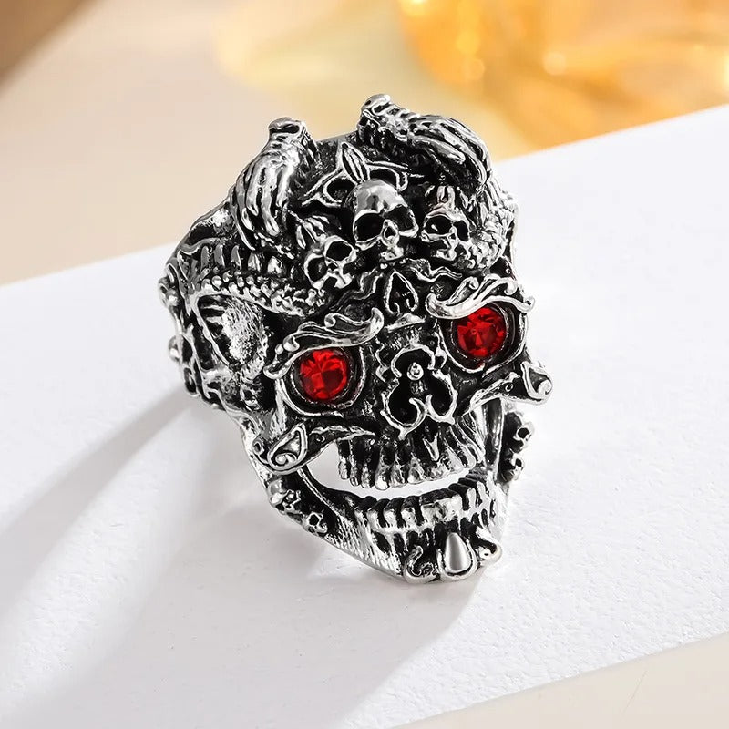 Hot sale rock gothic punk jewelry ring male personality domineering men's ring vintage distressed skull trendy ring
