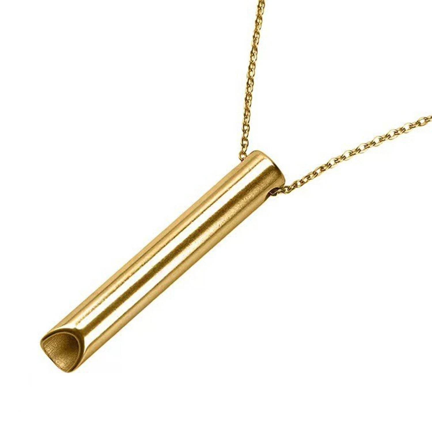 Breathwork Meditation Mindfulness Breathing Anti Smoking Necklace Stainless Steel Whistle Anxiety Relief Jewelry