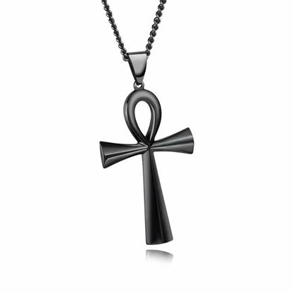 Religion Egyptian Necklaces Cross Pendent Stainless Steel Symbol of Life Cross Necklaces Jewelry Gifts