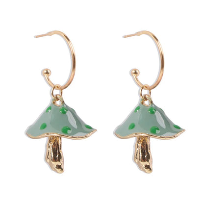 Colorful Mushroom Earrings Women Small Oil Drop Jewelry Gift