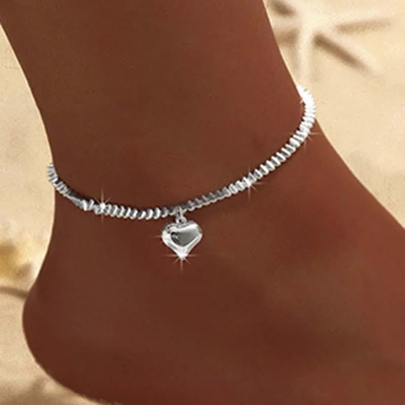 Heart & Cross Anklet Fashion Foot Jewelry for Women