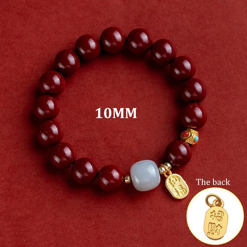 Natural Cinnabar Wealth Bracelet for Women Luck & Prosperity