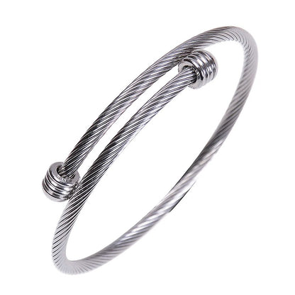 Stainless Steel Open Bracelet Unisex Waterproof Fashion Jewelry