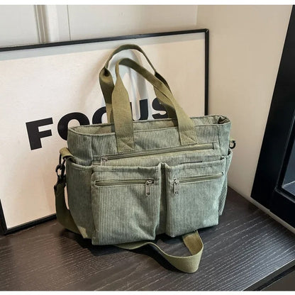 Women’s Casual Corduroy Messenger Bag Large Capacity