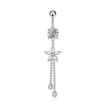 Trendy Angel Belly Button Rings Stainless Steel Zircon Butterfly for Women Body Belly Jewelry Pendant