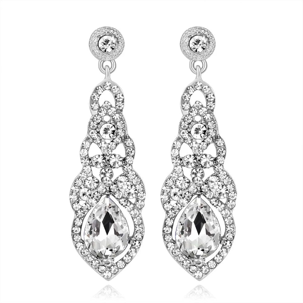 Crystal Wedding Long Drop Earrings for Women 2025 Brides Earrings Prom Jewelry Gifts