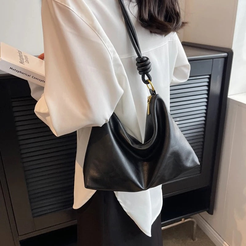 High-End Soft Leather Women’s Geometric Shoulder Crossbody Bag