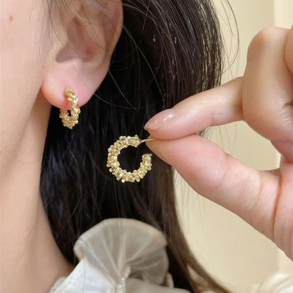 New Trend Irregular C Shape Earrings for Women Elegant Jewelry